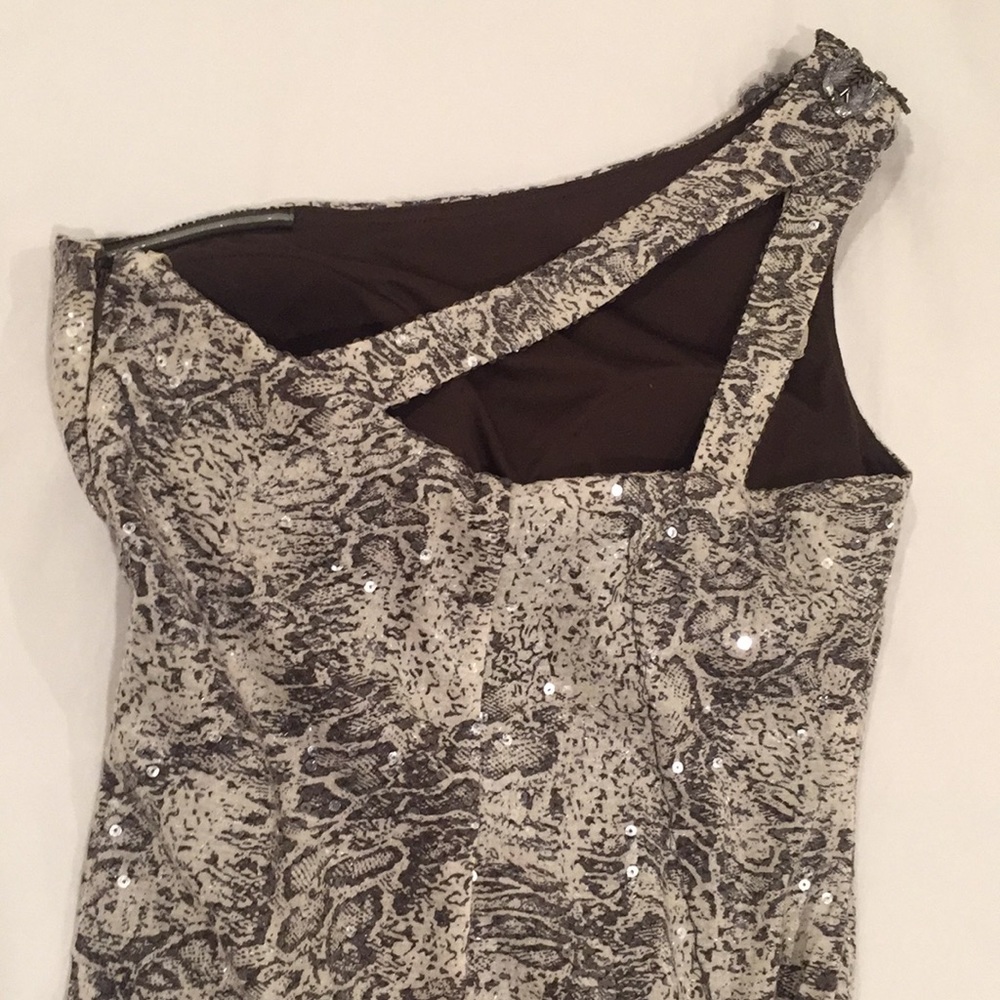 Cache Size 10 Long Sequin One Shoulder Dress - image 6